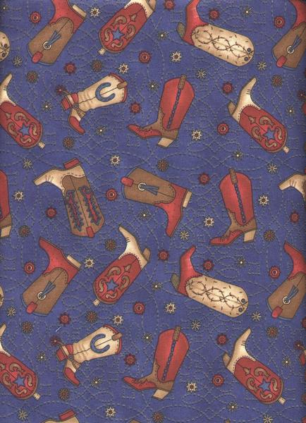 Here Debbie Mumm has created a beautifully detailed and fun cowboy or cowgirl fabric line.